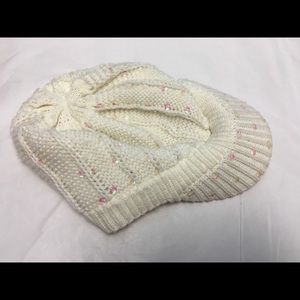 Justice Off White Brimmed Girls Hat w Sequins